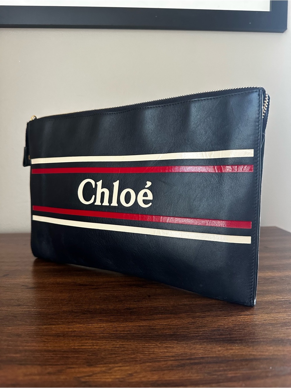 Chloe Vick Leather Zip Pouch Clutch